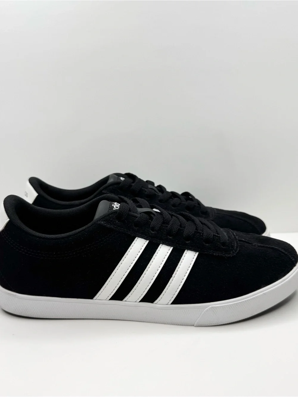 Adidas Courtset Black White Suede Sneakers Womens Size 9